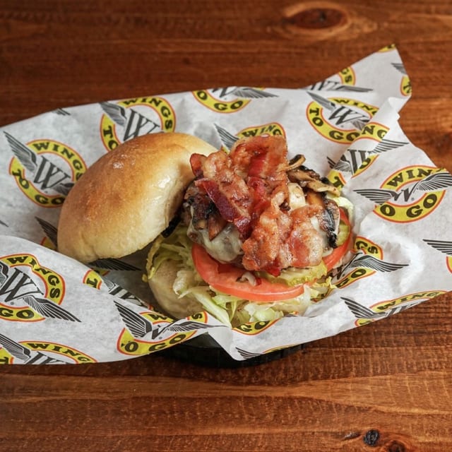 Bacon Swiss Mushroom Burger.