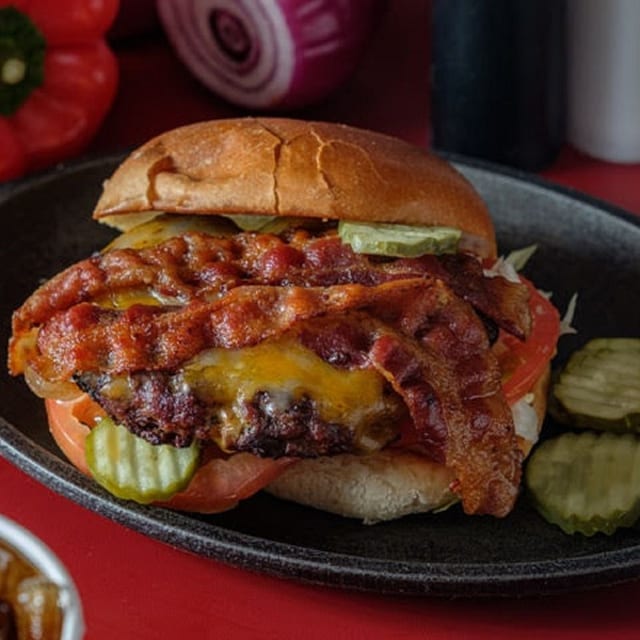 3 Cheese & Bacon Burger.